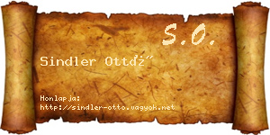 Sindler Ottó névjegykártya